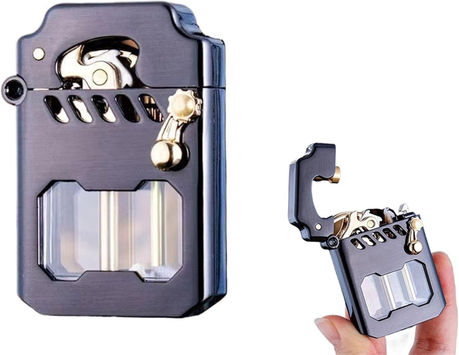 Amazon.co.jp: スチームパンク メカニカル ライター - 防風灯油点火